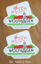 2 X Sticker Aufkleber Wolfhagen Hessentag 1992 Hessen Naturparks Habichtswald  