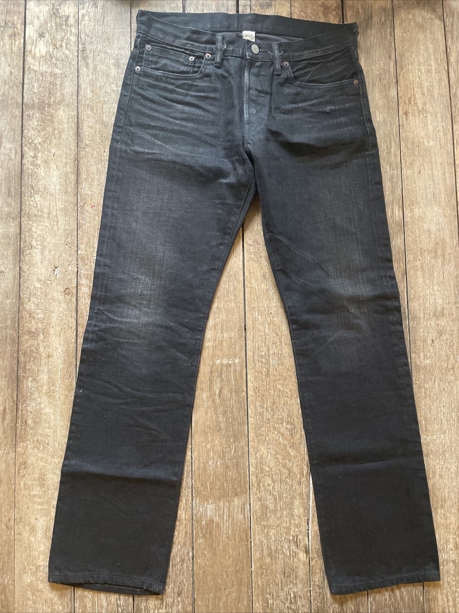 RRL Jeans Men's Slim Fit Japan Woven selvedge denim Black on black