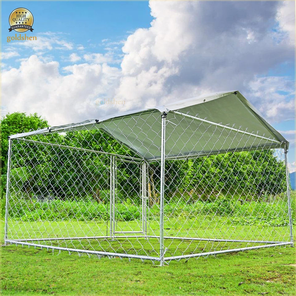 Jaula grande para correr perros al aire libre 10X10/6,56x6,56 pies parque infantil para mascotas cerca de metal Foto 3 de 4