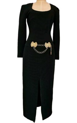 Amazing Vintage Joseph Ribkoff Black Dress W/ Gold Lions Head Medallions Size 6 | eBay Amazing Vintage Joseph Ribkoff Black Dress W/ Gold Lions Head Medallions Size 6 | eBay