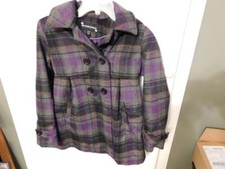 Purple Plaid Rothschild Long Sleeve Coat Size 14/16 Lined NICE