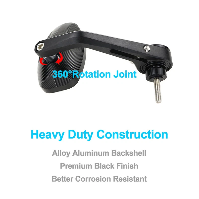 Handlebar End Side Mirror Fit For Triumph Scrambler 06-21 Thruxton 900 04-21 - Image 2 of 4