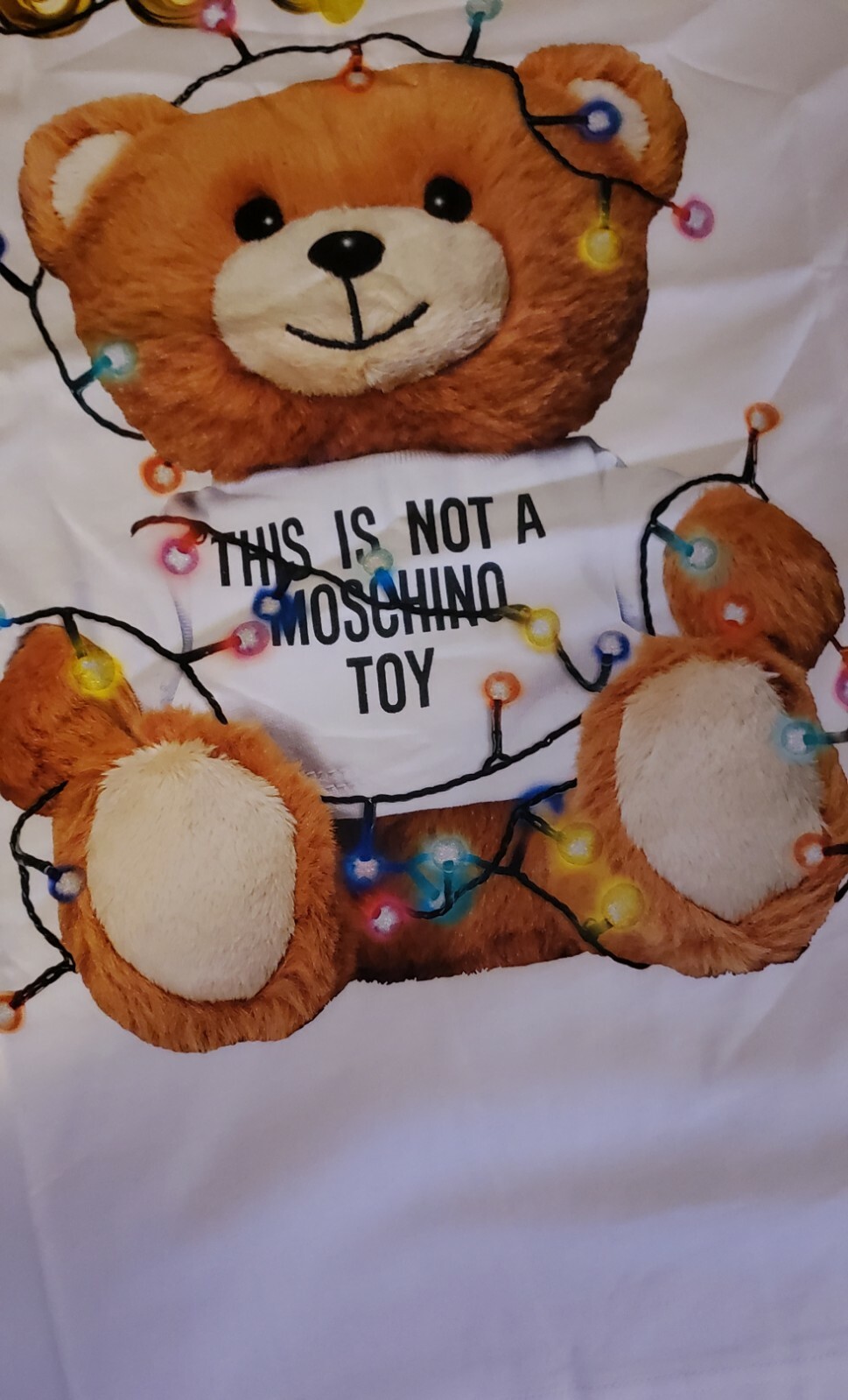 NWT Moschino Teddy Christmas Lights Limited Campaign 2018 white XS AUTHENTIC 