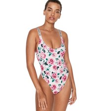 Victoria's Secret Shine Strap Plunge Floral One-Piece Swimsuit NWT