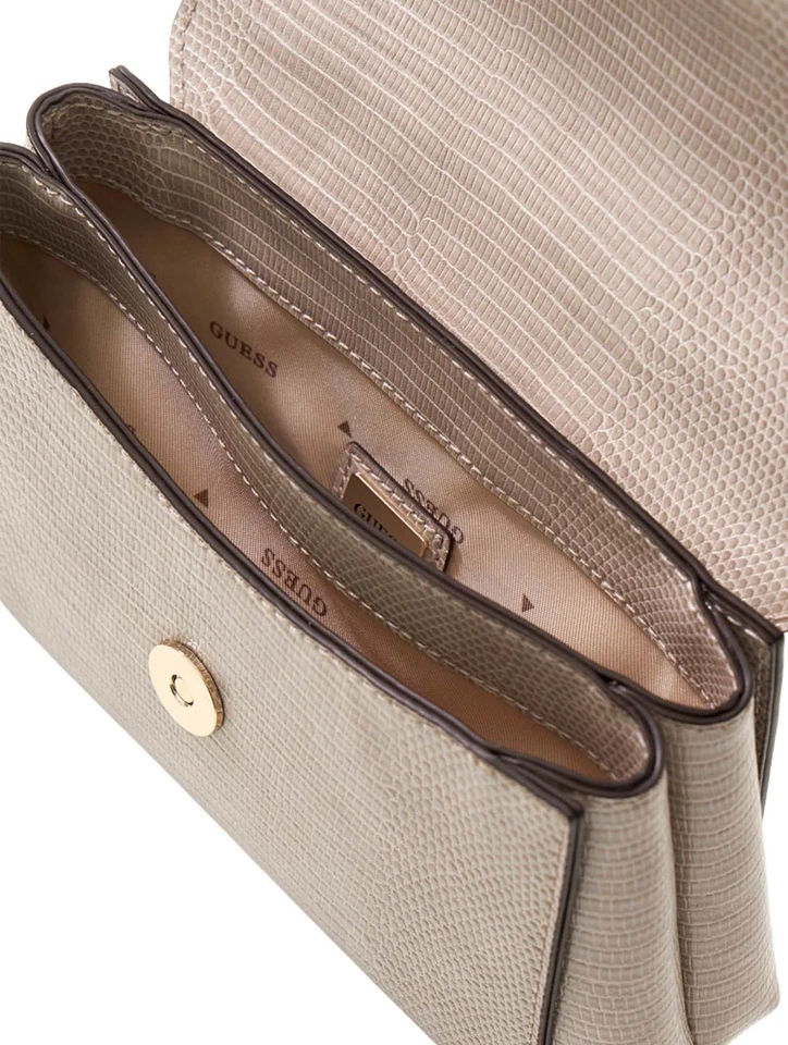 GUESS Melinda Mini Convertible Xbody Flap Bag Schultertasche Tasche Light Taupe - Bild 3 von 3