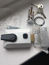 Securit Double locking night latch Silver 60mm backset