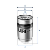 UFI 24.371.00 Kraftstofffilter FüR Ford