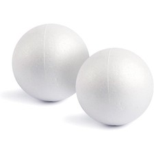 2 Pack Foam Balls for Crafts, 6-Inch Round White Spheres for DIY Projects