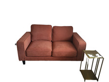 DUSK Soho 3 Seater and 2 Seater Sofas And matching Foot Pouffe Rust