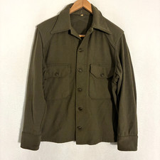 Vtg 50s US Army OG 108 Wool Field Shirt Mens M Korean War Military Gorpcore