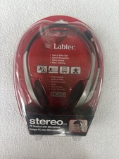 NEW Labtec PC Headset with Microphone Stereo 332 Voice Video Chat Gaming