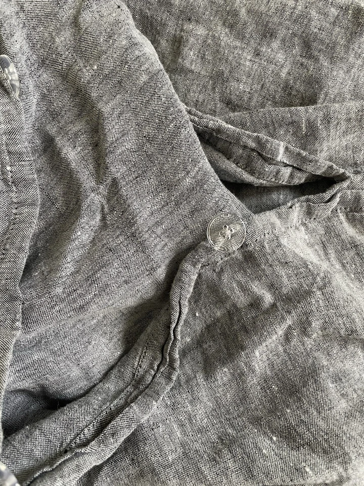 Capa de edredom King de linho marmelo cinza cambraia carvão - Imagem 4 de 4