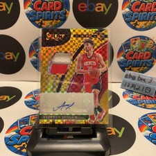 2021-22 Panini Select Alperen Sengun 02/10 Houston Rockets Gold Prizm Patch Auto