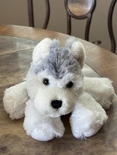 BEAUTIFUL Ganz Webkinz Grey White Husky NO CODE 12  long Including Tail 5"Tall