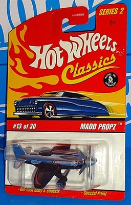 Hot Wheels 2006 Classics Series 2 #13 Madd Propz Dark Red & Chrome Airplane