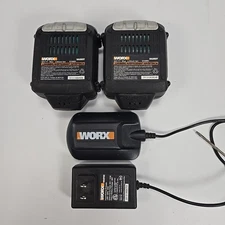 WORX 32V MAX 2.0Ah Lithium WA3537 Two Batteries And Charger Included