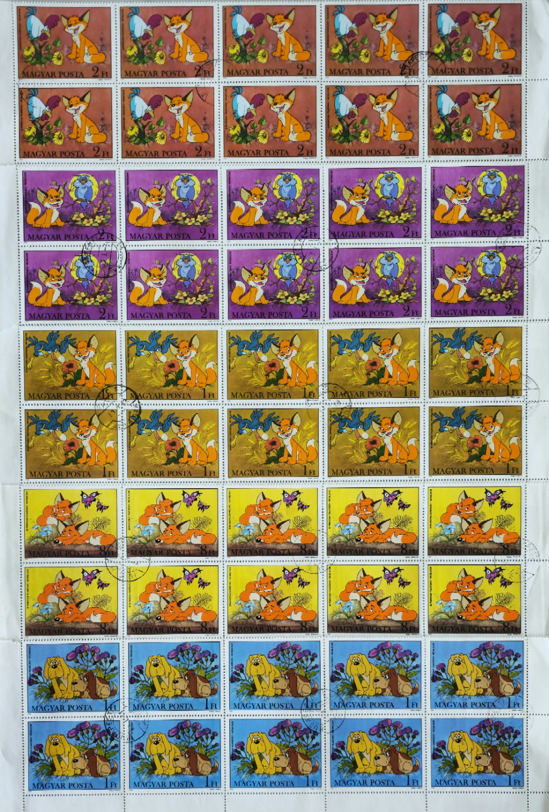5 Sheets Magyar Cartoon Characters Post Stamps #0301