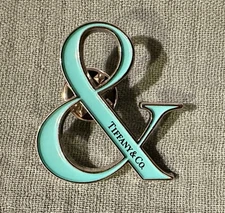 Tiffany & Co. Collectors Item Blue Enamel Ampersand Brooch Tack Pin