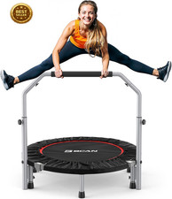 SP2 40/48 Inch Foldable Mini Trampoline Fitness Rebounder 330/440Lbs Adjustable