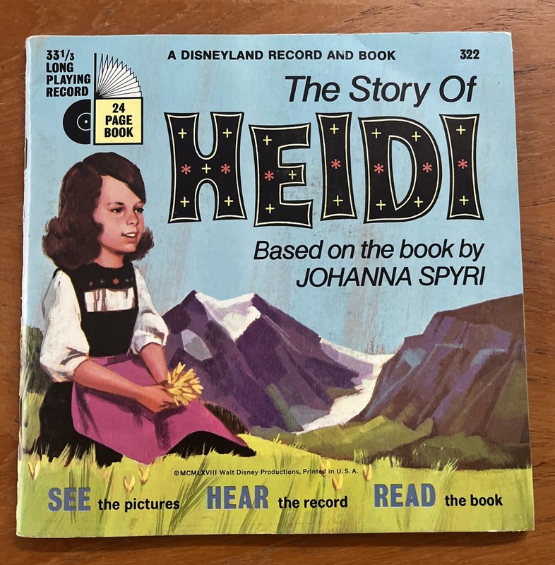 THE STORY OF HEIDI (1968) Disneyland 33-1/3 RPM Book & Record set