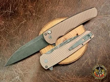 Pro-Tech Knives Malibu FDE Dragon Scales Acid Washed MagnaCut Wharncliffe Blade