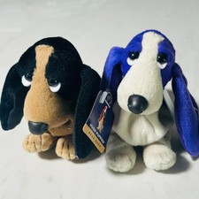 Hush Puppies Applause Lot of 2 - Purple / Brown Basset Hound Bean Bag Plush Toys