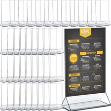 40 Pcs Clear Acrylic Display Stand Vertical Sign Holder Acrylic Stand Bulk 5 x 7