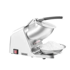 VEVOR Commercial Ice Crusher 143LBS/H Electric Snow Cone Maker Shaved Ice Silver