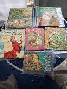 Lot Of 6 Vintage 1950s, Children's Bible & Jesus Religious Books. Exact as Found