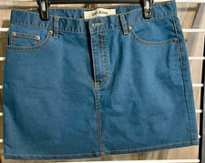 GAP Jeans Women  s Blue Denim Mini Skirt Short Solid Button Pockets Size 14