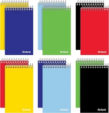 Oxford Spiral Memo Pads, Top Wire Bound, 3 x 5 Inch Pocket Notepad, Primary 