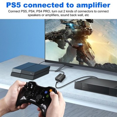 USB To 3.5MM + Optical SPDIF Toslink Audio Converter For PS5, PS4, PS4 PRO