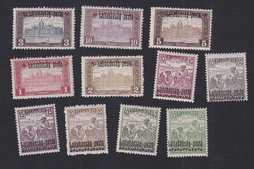 Western Hungary Lajtabansag 1921 Austrian Occupation set of 11 MNH