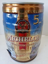 MICHELOB 5L Liter Steel Gallon Beer Can Limited Edition 1998 CHRISTMAS Party Keg