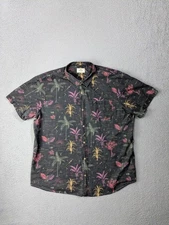 Marine Layer Shirt XL Short Sleeve Button Up Cotton Plain Weave Tropical