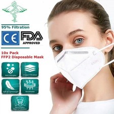 5x FFP2 K N95 Grade Face Masks Pollen Dust Virus 5-Layer Protection Respirator