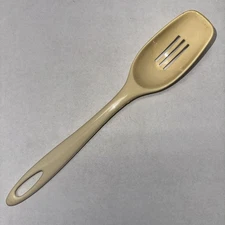 Vintage Ensar Corp Nylon Plastic Slotted Spoon Made USA Tan