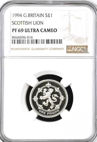 1994 Silver £1 Scotland Lion One Pound Proof Coin NGC PR69 BRITAIN
