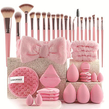 40 PCS Professional Makeup Brush Tools Set, Cosmetic Brush Sponge, Puff, Headban