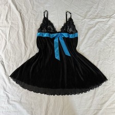 Victoria's Secret Black Baby Doll Lace Slip Dress Size Large