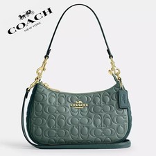 NWT    Coach Teri Shoulder Bag In Blocked Signature Leather
