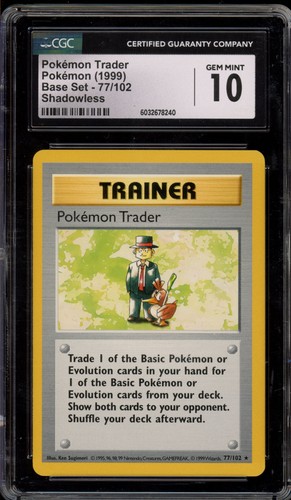 Pokémon Trader (Shadowless) graded CGC 10 for sale on eBay