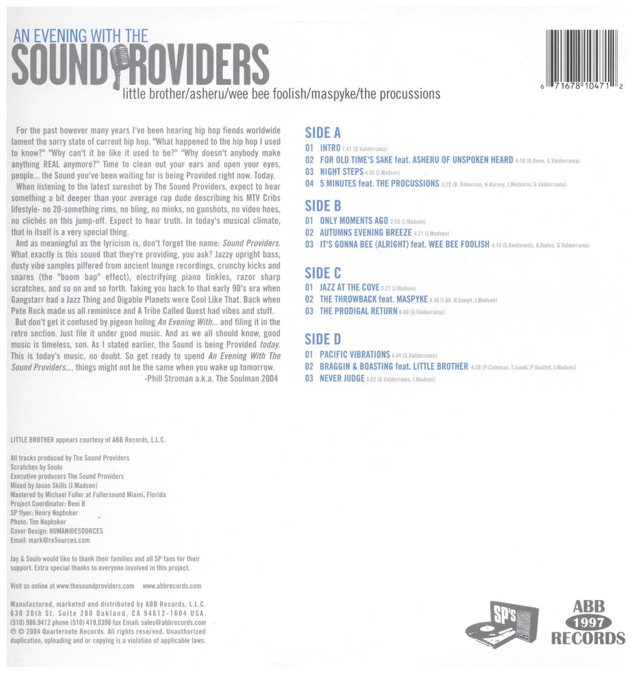Sound Providers - An Evening With The SoundProviders '04 2xLP US ORG!VG+/EX - Image 2 of 4