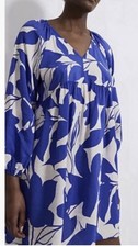 Ladies plus size Blue mix short swing Dress/Tunic Size 24 New