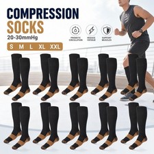 Copper Compression Socks Mens Womens 20-30mmHg Graduated Support S-XXL
