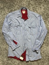 Westex Proban FR-7A Flame Resistant Large Long Work Shirt Blue Red Lining FR VTG