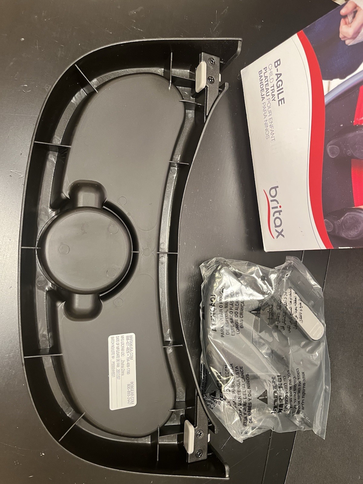 Britax B-Agile Child Snack Tray Black Single Stroller S08218700 New in Open Box