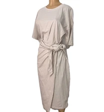 Modern Citizen Noa Gray Tee Shirt MIDI Wrap Dress Women Size M Stretch Pull Over