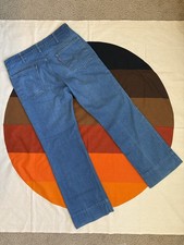Vintage 1970s Orange Tab Levi Jeans, High Waisted Flare Straight Leg Mens 34  
