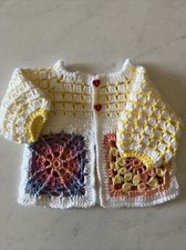Handmade Baby Cardigan -Crocheted, Buttoned 0-6 Months